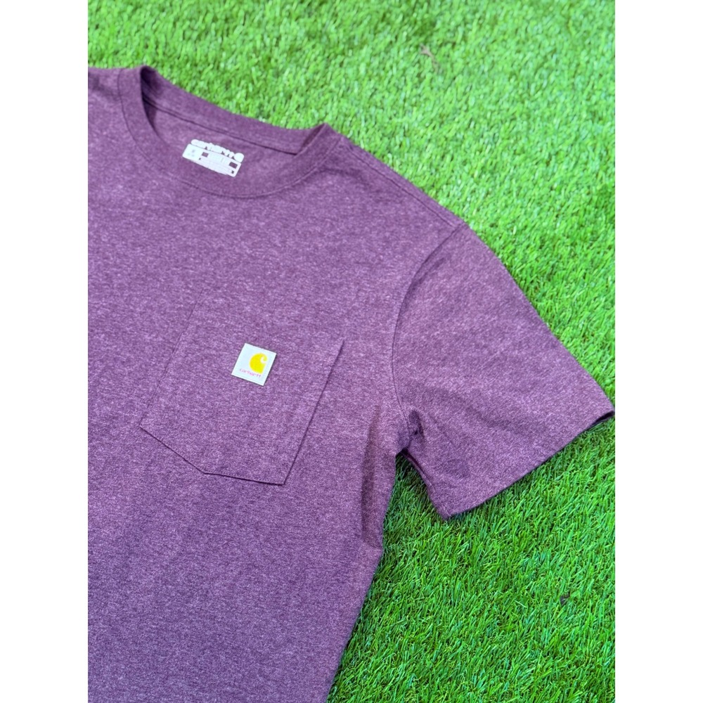 Carhartt Mens Loose Fit Pocket T-Shirt Heather Purple Medium M 8-10 Workwear
